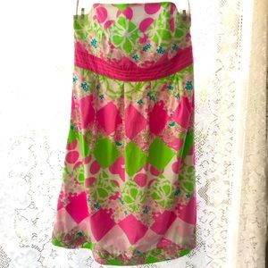 Lilly Pulitzer Adorable Preppy Pleated Strapless Dress